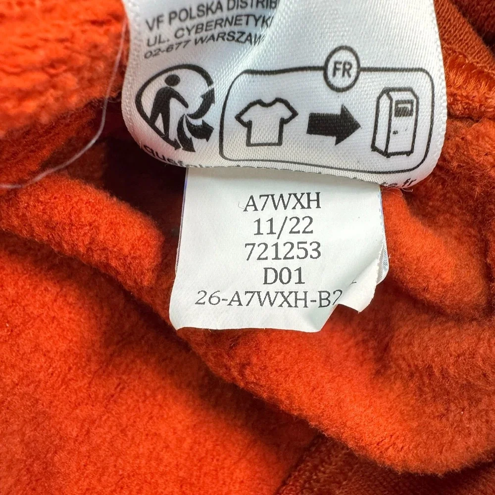 The North Face Men's Med Crewneck Sweatshirt Orange Fleece Cotton‎ Blend Logo